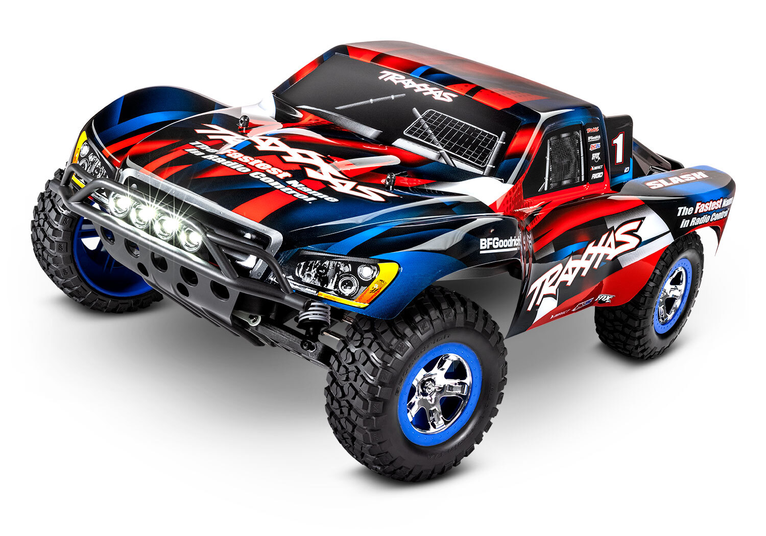 Traxxas - 1/10 Slash Short Course Truck 2WD brushed w/LEDs (Red &amp; Blue)