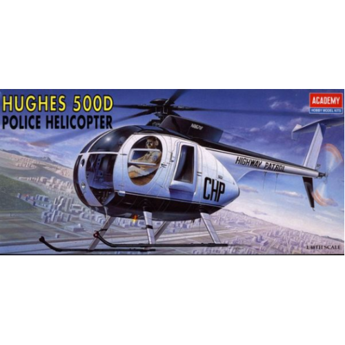 Academy - 1/48 Hughes 500D Police Helicopter Plastic Model Kit [12249]