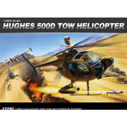 Academy - 1/48 Hughes 500D Tow Helicopter Plastic Model Kit [12250]