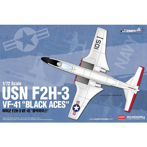 Academy - 1/72 USN F2H-3 VF-41 "Black Aces" Banshee Plastic Model Kit [12548]