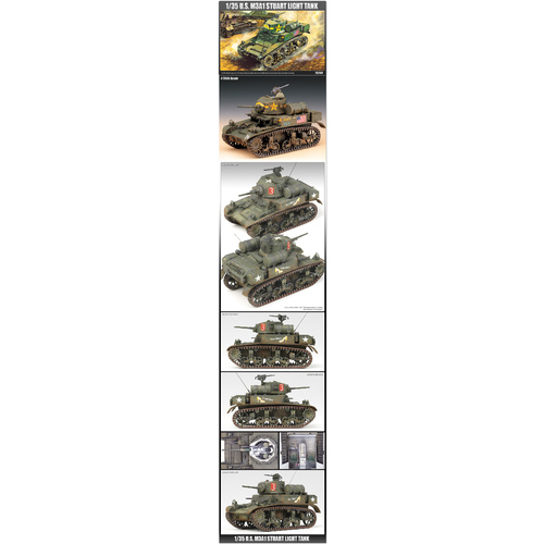 Academy - 1/35 U.S. M3A1 Stuart Light Tank Plastic Model Kit [13269]