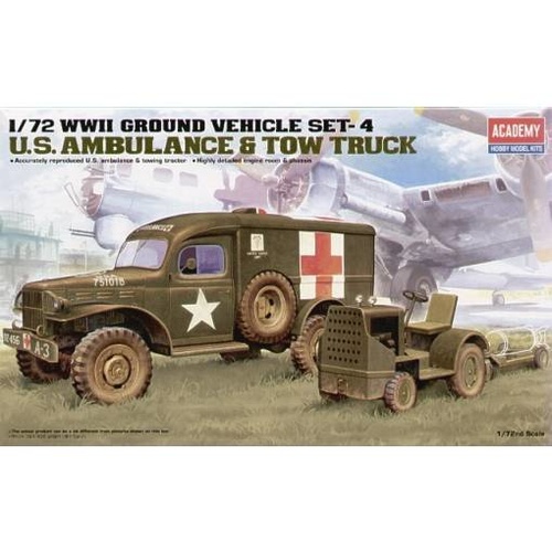 Academy - 1/72 US Ambulance & Tractor Plastic Model Kit [13403]