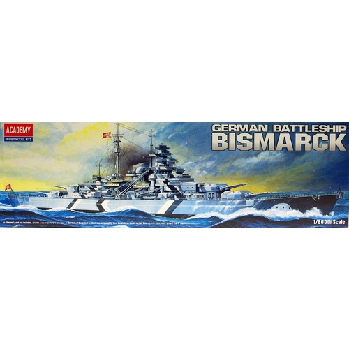 Academy - 1/800 Battleship Bismarck (Static) Plastic Model Kit [14218]