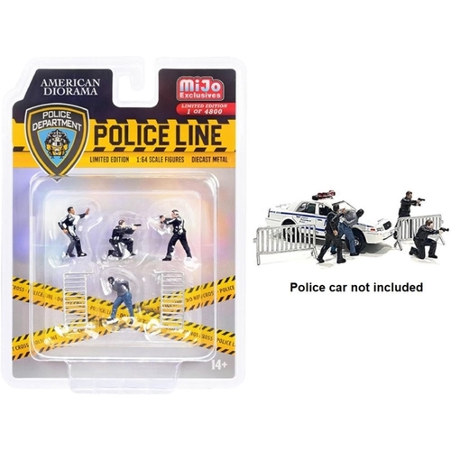 American Diorama - 1/64 Police Line - 1 Diecast Figure Set Accessory