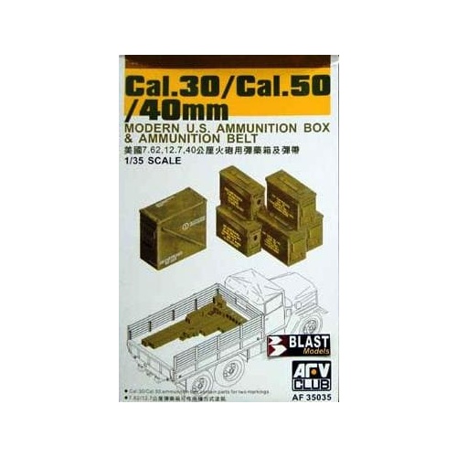 AFV Club - 1/35 Cal.30/Cal.50/40mm Ammo Box Plastic Model Kit