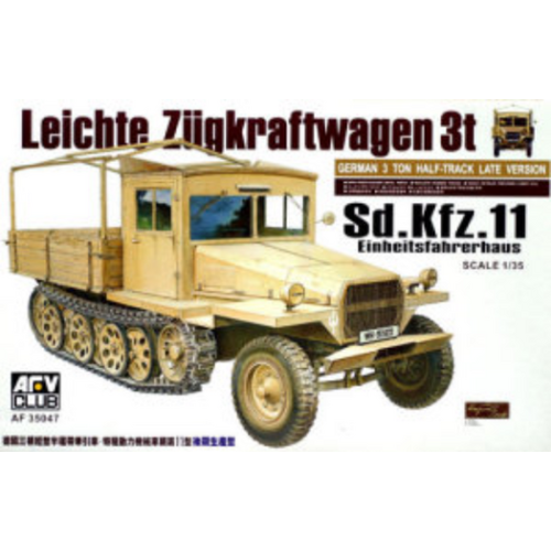 AFV Club - 1/35 Sdkfz11 Late Version of Sdkfz11 with Wood Cab Plastic Model Kit