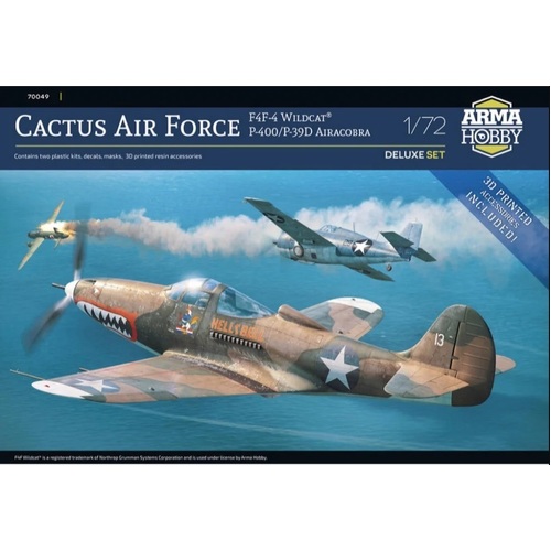 Arma Hobby - 1/72 Cactus Air Force F4F-4 Wildcat® and P-400/P-39D Airacobra over Guadalcanal Plastic Model Kit