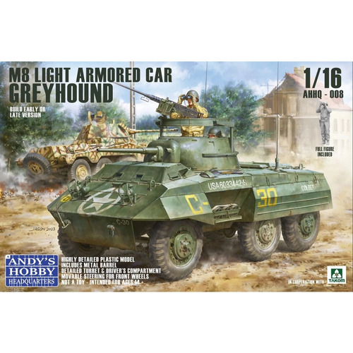 Andy's Hobby HQ -  1/16 M8 Greyhound US Light Armoured Car Plastic Model Kit
