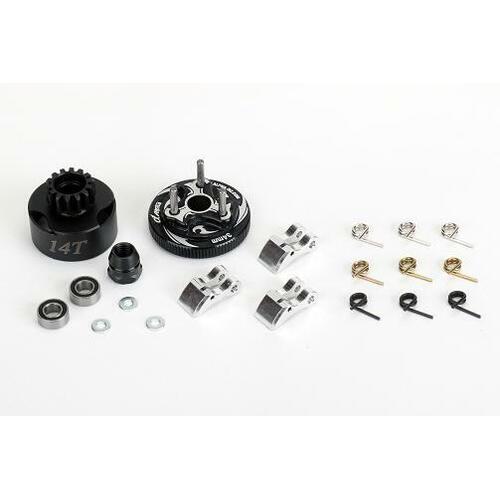 Alpha E64-BUB2114 Clutch Bell COMBO SET (14T, bearings, flywheel, clutch shoes, springs, nut)