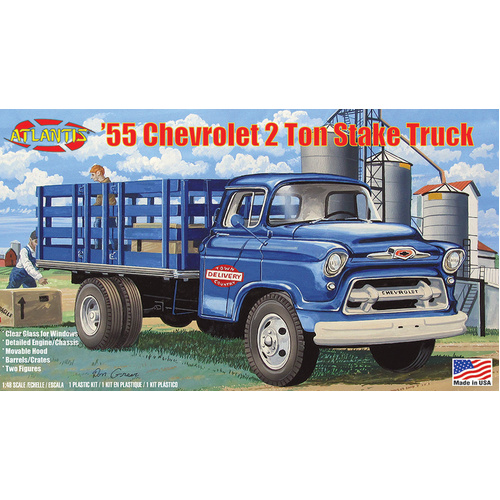 Atlantis 1/48 1955 Chevy Stake Truch with Glass [H1401]