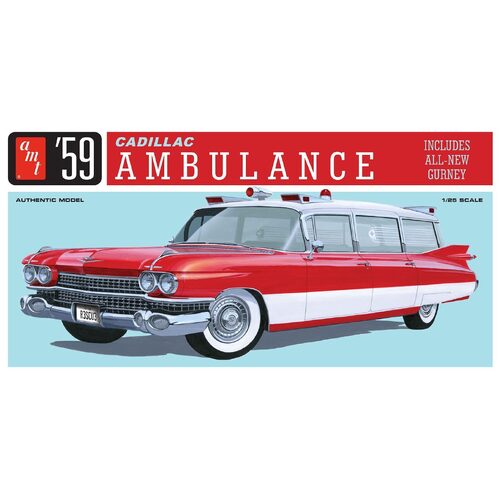 AMT - 1/25 1959 Cadillac Ambulance w/Gurney Plastic Model Kit