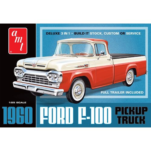 AMT - 1/25 1960 Ford F-100 Pickup w/Trailer NEW TOOLING Plastic Model Kit