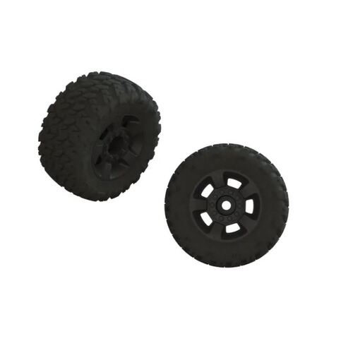 Arrma dBoots RAGNAROK Tyre Set Glued on Black Rims 2pcs