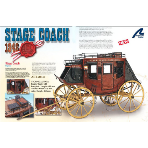 Artesania Latina - 1/10 Stage Coach 1848 Wooden Model [20340]