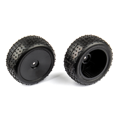 Rear Wide Mini Pin Tires, mounted