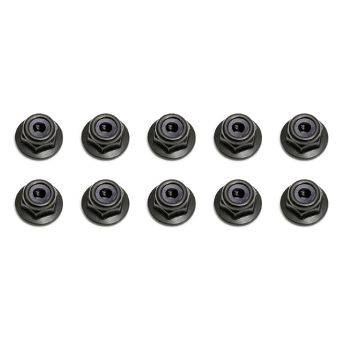 Locknuts, M3, flanged, black