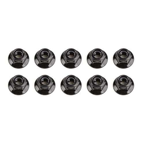 M5 FLANGED LOCKNUTS, BLACK (10