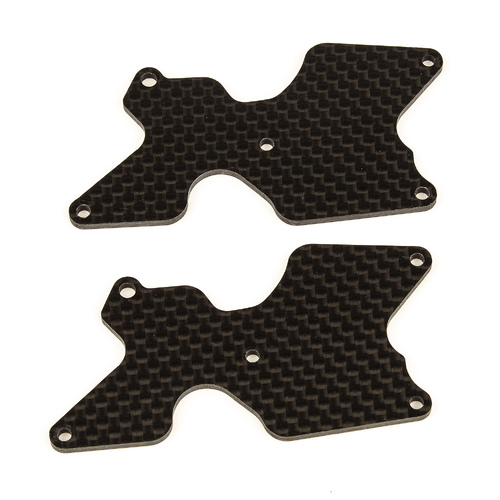 RC8B4 FT rear suspension arm inserts, carbon fiber, 2.0 mm