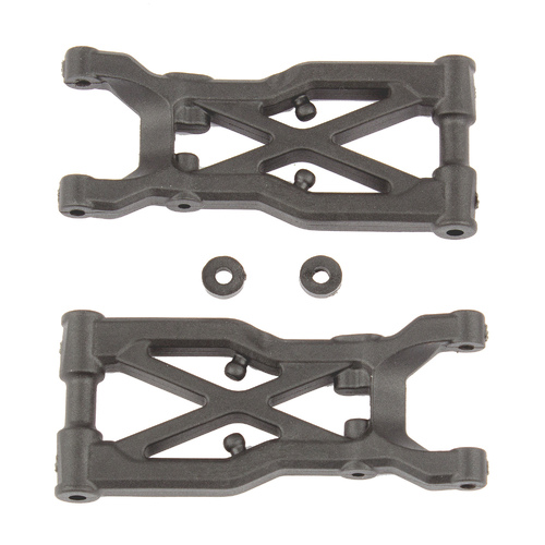 RC10B74 FT Rear Suspension Arms, carbon fiber