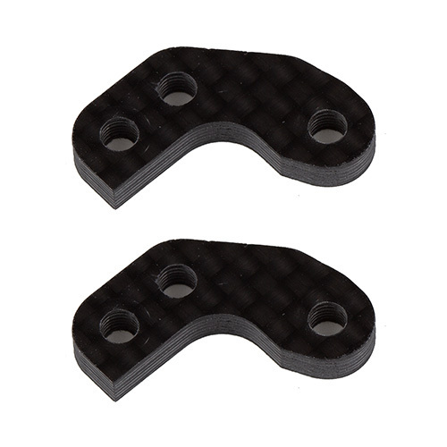 RC10B7 Caster Block Link Mount Set, 0, carbon fiber