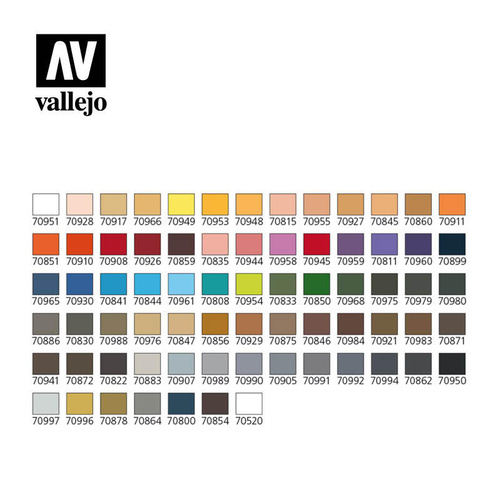 Vallejo - Model Colour 72 Combinations + Brushes Plastic Case Set