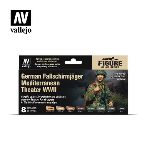 Vallejo Model Color German Fallschirmjäger Mediterranean Theater WWII Acrylic Paint Set [70188]