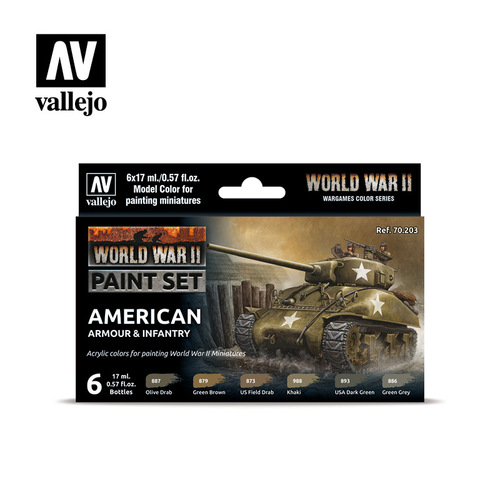 Vallejo - WWII American Armour & Infantry (6 Pce)