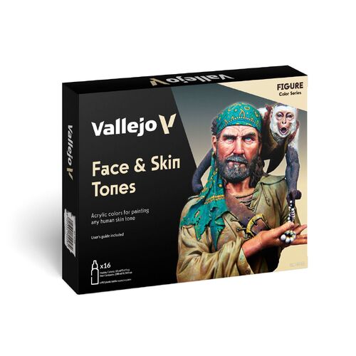 Vallejo Model Colour: Face & Skin Tones (16 Colours) Acrylic Paint Set