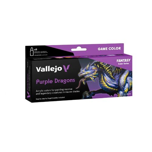 Vallejo Game Colour Purple Dragons - 8 Colour Acrylic Paint Set