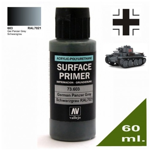 Vallejo - Surface Primer - German Panzer Grey (60ml) - Ral7021