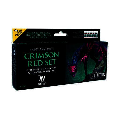 Vallejo Fantasy Pro Crimson Red Set (8) Acrylic Paint Set [74103]