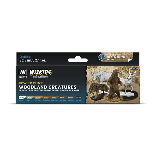 Vallejo - Wizkids Premium set: Woodland creatures Acrylic Paint Set (8 Colour Set) [80254]