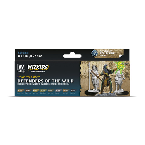 Vallejo - Wizkids Premium set: Defenders of the Wild Acrylic Paint Set (8 Colour Set) [80255]