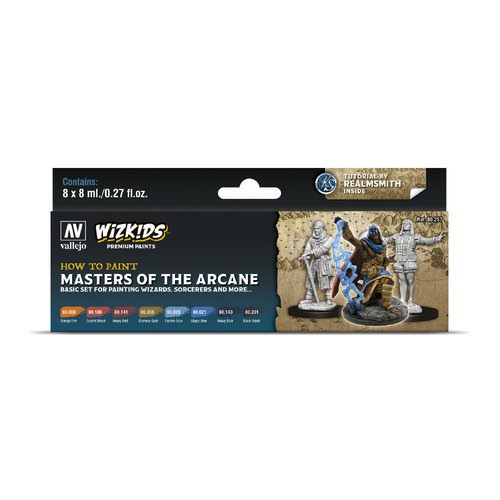 Vallejo - Wizkids Premium set: Masters of the Arcane Acrylic Paint Set (8 Colour Set) [80257]