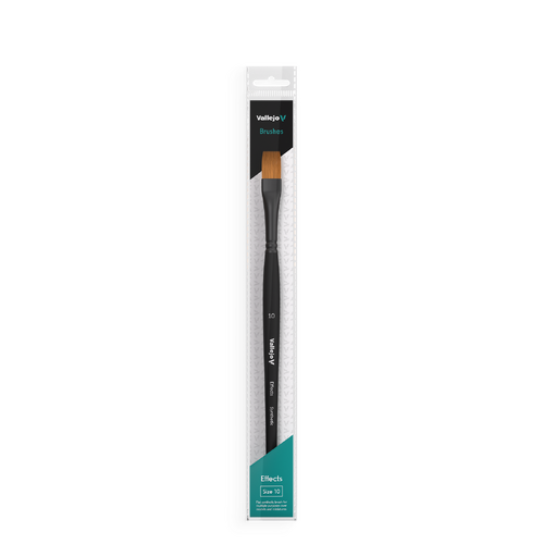 Vallejo Hobby Brushes: Effects Flat Rectangular Synthetic Brush No. 10