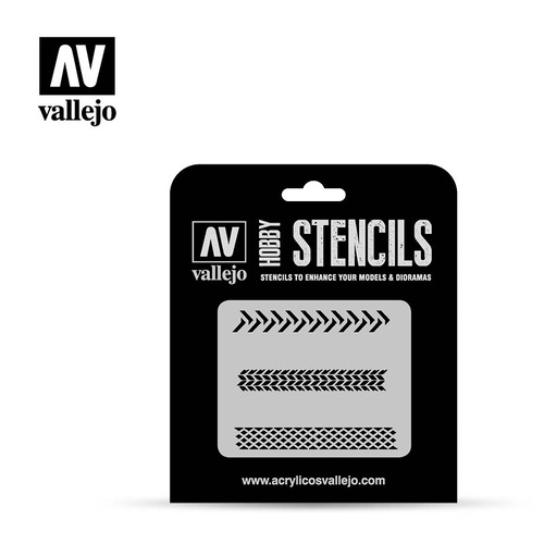 Vallejo - 1/35 Tyre Marks Stencil Template