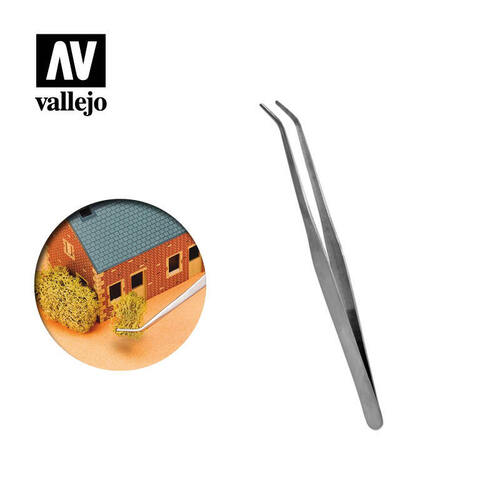 Vallejo - Strong Curved Stainless Steel Tweezers (175mm)