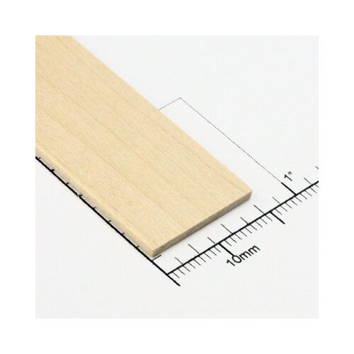 Bud Nosen Timber 1/16" Basswood Strips 3/4" x 24" (1pc) [BNT3159]