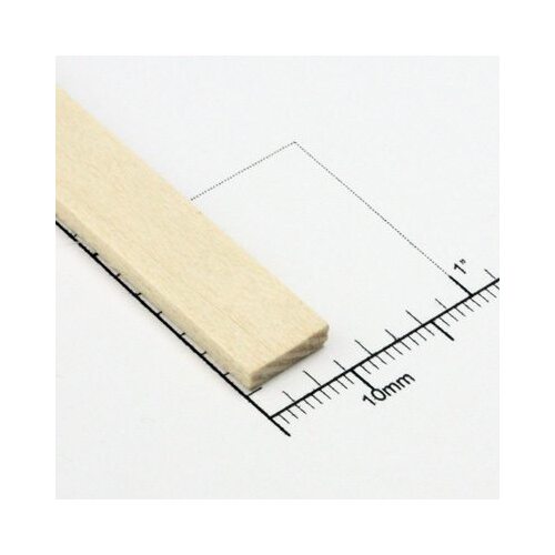 Bud Nosen Timber 3/32" Basswood Strips 3/8" x 24" (1pc) [BNT3207]