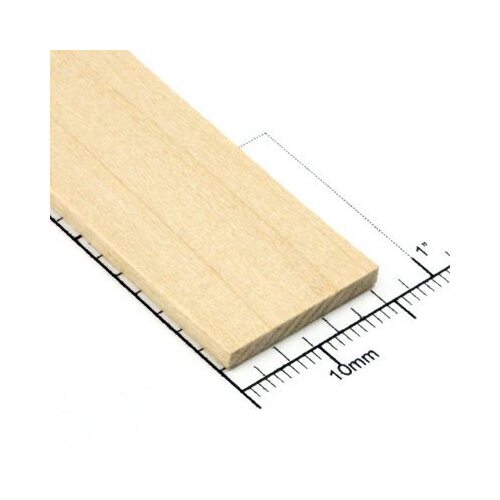 Bud Nosen Timber 3/32" Basswood Strips 3/4" x 24" (1pc) [BNT3209]