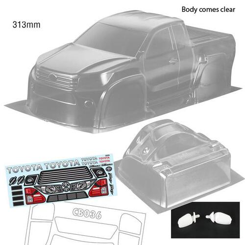 Bodyworx - Hilux Crew Cab 2018 Clear Lexan Body (313mm Wheelbase)