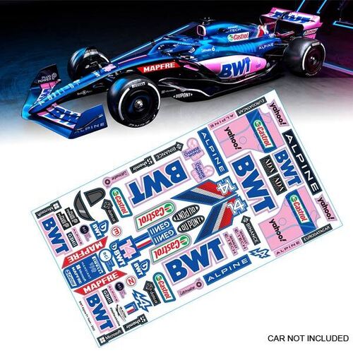 Bodyworx Stickers F1 BWT Alpine #14 Alonso 1/10th