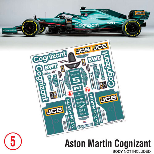 Bodyworx Stickers F1 Aston Martin #5 Vettel 1/10th