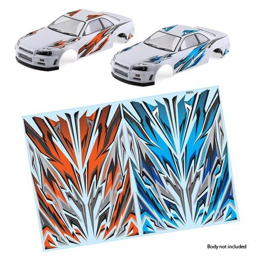 Bodyworx ST047 Drift Graphics Orange And Blue 1/10th