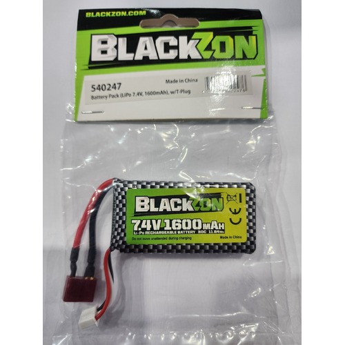 Blackzon Battery Pack (LiPo 7.4V, 1600mAh), w/T-Plug
