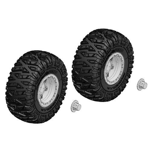 Team Corally - Tire and Rim Set - Truck - Chrome Rims - 1 Pair