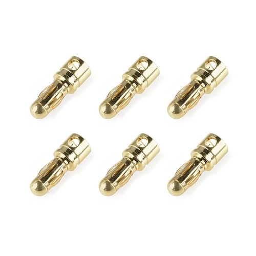 Team Corally - Bullit Connector 3.5mm - Male - Spring Type - Gold Plated - Wire Straight  - 6 pcs