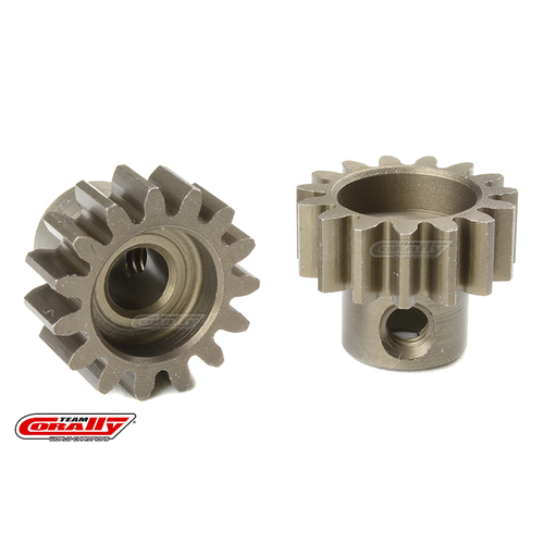 Team Corally - M1.0 Pinion - Short - Hardened Steel - 15 Teeth - Shaft Dia. 5mm