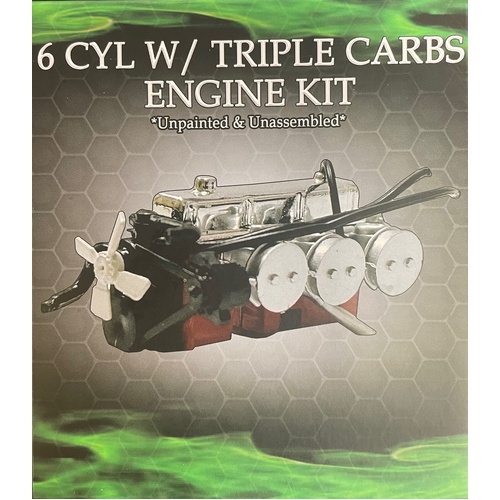 DDA - 1/24 LC/LJ 6 Cyl Engine with Triple Carbs Plastic Kit