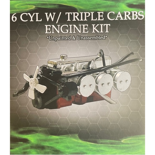 DDA - 1/24 LC/LJ 6 Cyl Engine with Triple Carbs Plastic Kit (DDA623A)